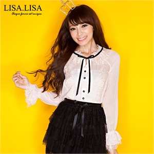 LISALISA/丽莎丽莎雪纺时尚长袖衬衫 AW1303
