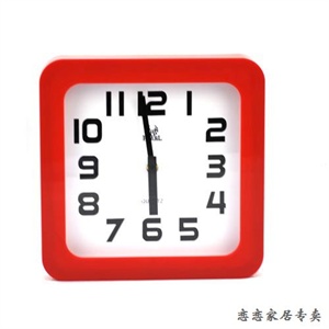 恋恋家居 时尚家居简约正方形石英挂钟 PW169红色