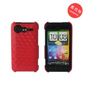 酷玛特 htcg11 htc G11手机套S710E保护壳手机壳立体格子（红）