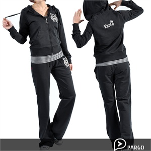 【品牌直供】pargo佩戈春季新品 针织 纯棉 女款 连帽 抽绳 休闲套装 P1022