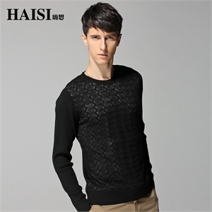 HAISI嗨思 2012春装新款 时尚圆领套头毛衣男 QC-2280