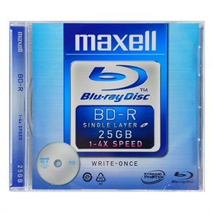 【当当销售配送】MAXELL麦克赛尔 BD-R 4X 25GB 蓝光 单片盒装 刻录盘