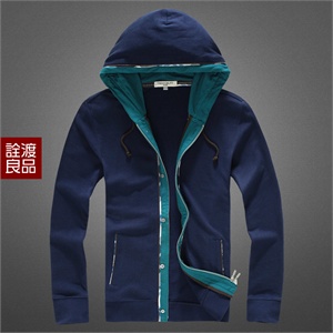 诠渡良品 2012春装款开衫拉链外套 男士连帽卫衣 TD380