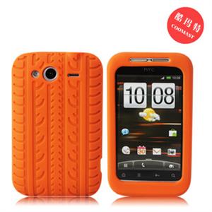 酷玛特 HTC G13 htcg13 htca510e手机壳手机套车纹硅胶套（橙色）