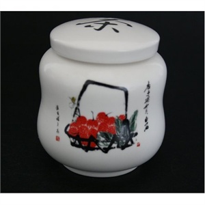 瑞恒逸品茶叶罐(红杏花篮)