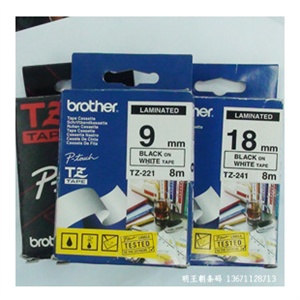 兄弟标签机 TZ-FX611 黄底/黑字(线缆标签）TZ 6mm 标签色带