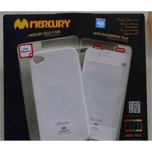 韩国mercury iphone 4 苹果 手机套 保护壳+彩色贴纸 套装 白色