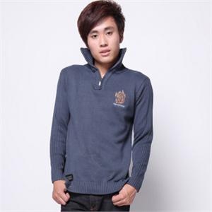 时尚全棉纯色男士毛衣