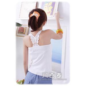 法姿 韩版女装糖果色百搭蝴蝶针织小背心6色SJ7070