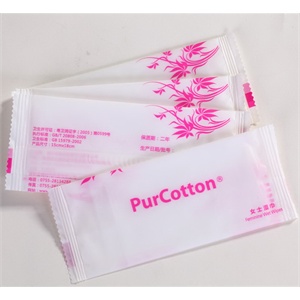 PurCotton全棉时代 袋装女士湿巾40g全棉平纹无纺布/15x18cm,1片/袋,10片/袋800-000401