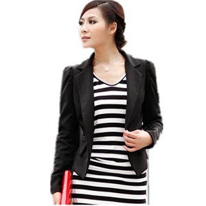 Paydaily女装 2011年秋冬装新品纯色翻领帅气休闲短款西服YBR827
