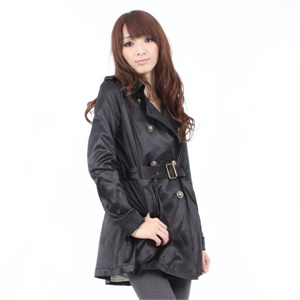 Hodoo 新品特价8折 复古英伦风 淑女气质带肩章A字风衣 HD4760