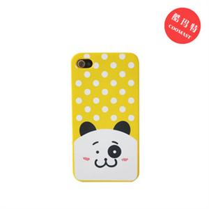 苹果 iphone 4G 4代 手机套手机壳护套点点大脸猫(黄底白点)