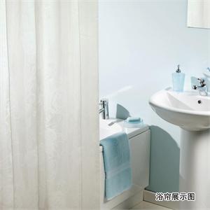 京彩涤纶防水浴帘-白玫瑰180cm乘200cm（赠双层防水浴帽）