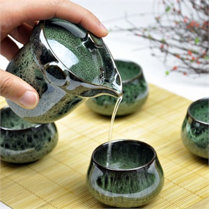 莫耶陶艺功夫茶具 一壶四杯 CUPTZ168-青釉