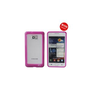 酷玛特三星i9100手机套galaxy S2保护套半透明边框系列(玫红)