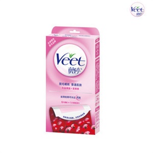 veet/薇婷脱毛蜡纸6片装敏感 中性去腋毛腿毛 红