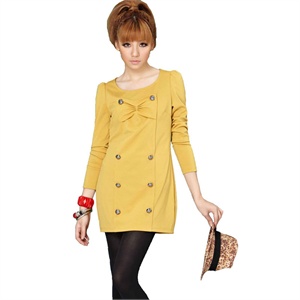 TT.COLOR 2012新品女装 蝴蝶结 长袖连衣裙 S98