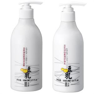 肌言堂豆乳润白柔滑沐浴露500ml+豆乳润白柔滑护体乳300ml