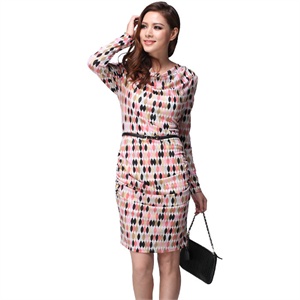[Z12CQA146PC]2012女装ZIMMUR正品春装新品春意映然优雅连衣裙