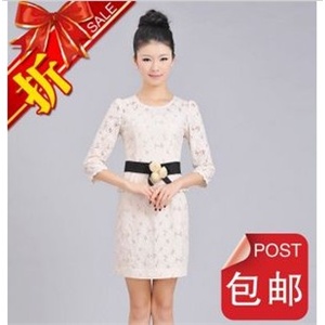 【全民疯抢】2012新款 春装 超美花朵 中袖连衣裙 珍藏级