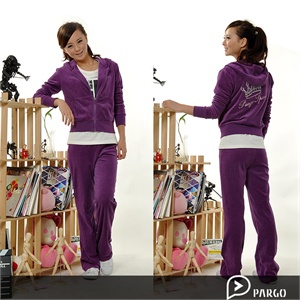 【品牌直供】pargo佩戈2011春季新款天鹅绒净色 韩版卫衣女装休闲套 P3054
