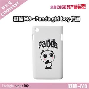 酷玛特 魅族M8手机套保护壳手机壳外壳Pandagirl boy卡通（黑色）