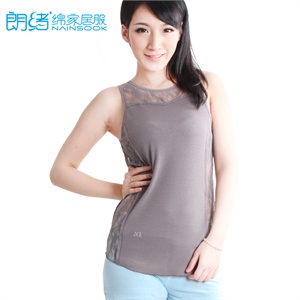 朗绪2012春夏款女蕾丝性感无袖T恤花边吊带衫修身小背心222311