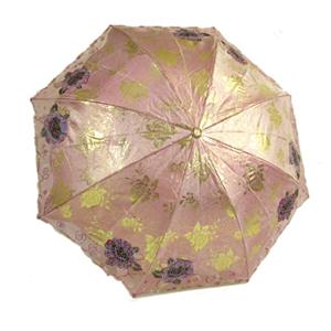 天堂伞 三折 超轻刺绣 加强型防紫外线 众香惊艳 粉色 3101-1669