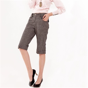 1727女装 秋冬新品OL通勤千鸟格羊毛靴裤百搭修身RUZ4L043