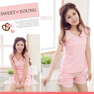 sweet young 居家满点韩版小小圆点套装家居服