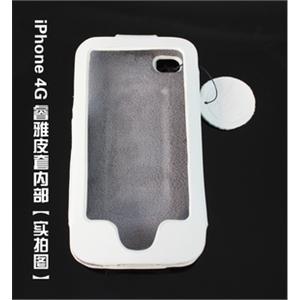 黑角 苹果4代 iphone 4代 4G 皮套 手机套 真皮 睿雅（白色）