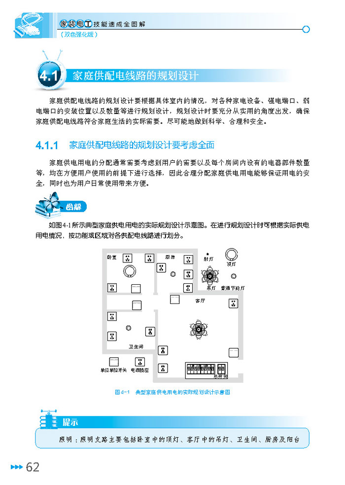 第1章 练习家装电工常用工具及仪表的使用方法 1 1.1 家装电工常用工具的使用方法 2 1.1.1 常用安装工具的使用方法 2 1.1.2 常用加工工具的使用方法 7 1.1.3 常用测量工具的使用方法 14 1.1.4 常用焊接工具的使用方法 16 1.2 家装电工检测仪表的使用方法 18 1.2.1 试电笔 18 1.