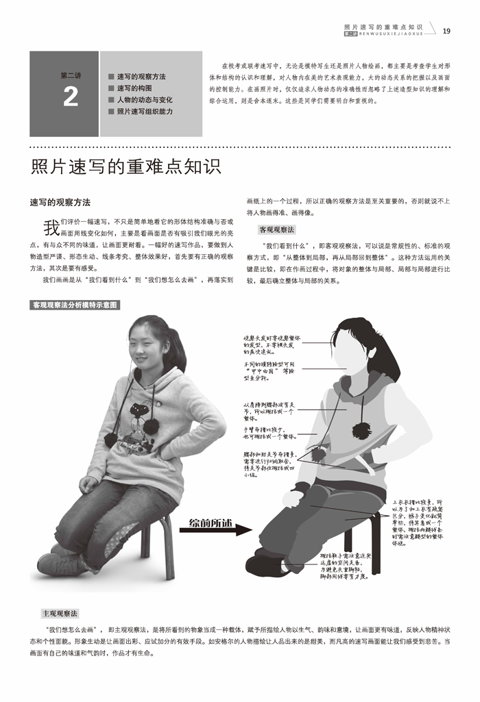 照片&写生对比训练-郝良月人物速写教学-金榜版/作者:郝良月