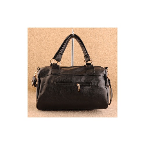 黑色奥莉薇圆筒长毛水钻铆钉手提斜跨两用包韩版复古女包