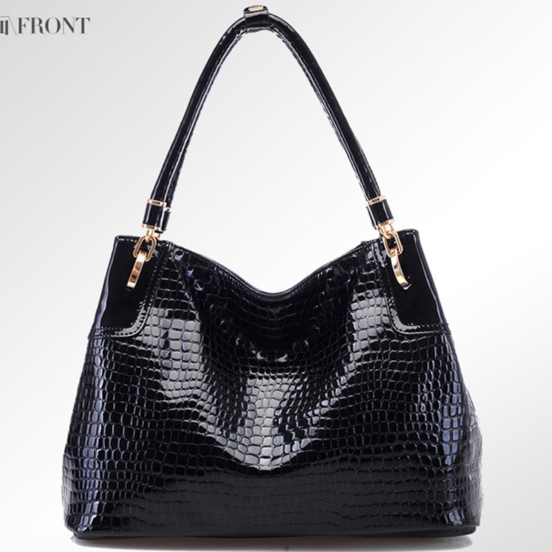 jaya 2014新款雅格莱诗鳄鱼纹女包袋欧美时尚单肩包斜跨手提包_黑色ly