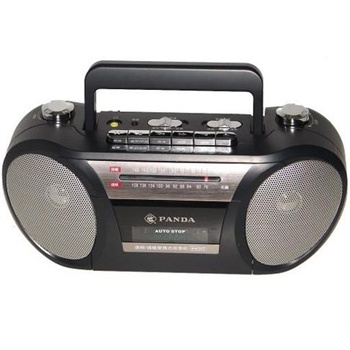 熊猫6600便携式二波段收录机录音机微型 磁带机 收录机 单卡 黑色