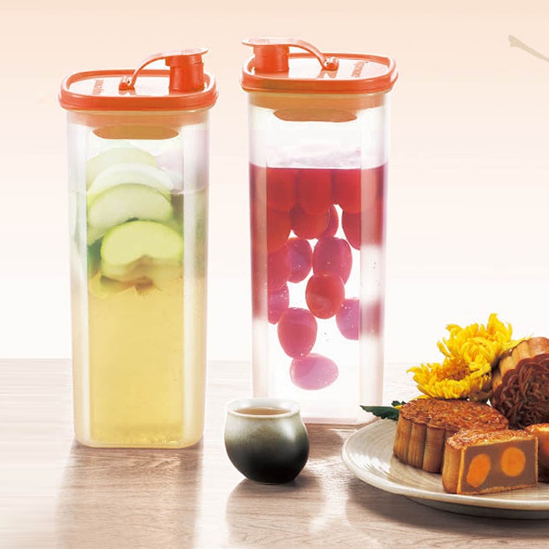 特百惠 纤巧壶 2l冷水壶凉水壶过滤网密封 防漏 水杯子带盖 塑料壶