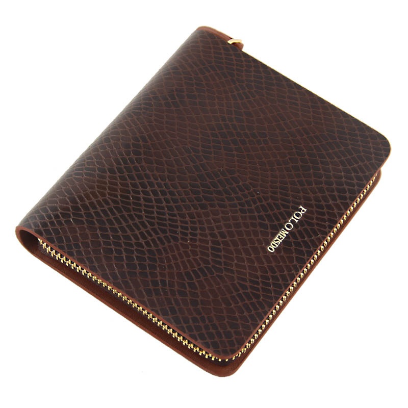 英国保罗polo meisdo抛光牛皮蛇纹拉链钱包男士多功能钱包aw17368-2f