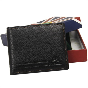英国保罗polomeisdo休闲头层软牛皮男士横款钱包91071-3a 黑色 横款